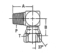 2250 Male Pipe to Female JIC Swivel Elbow